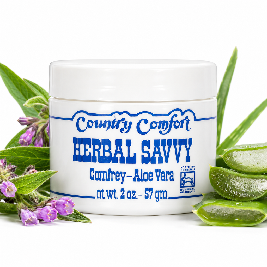 Country Comfort Herbal Savvy Comfrey Aloe Vera Salve 2 oz