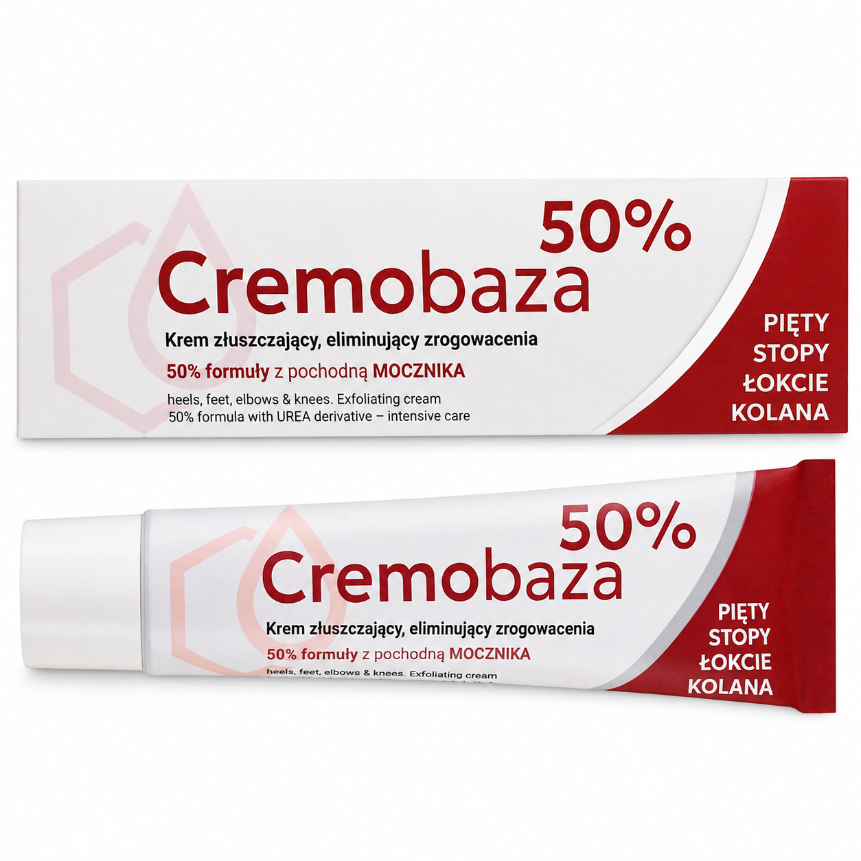 Cremobaza 50% Urea Derivative Exfoliating Cream for Heels Feet Elbows Knees, 30 g