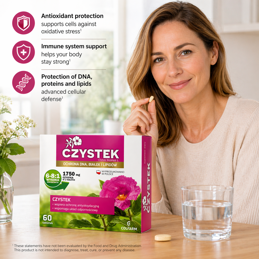Czystek 1750mg Cistus Incanus 60 Tablets Antioxidant Lifestyle