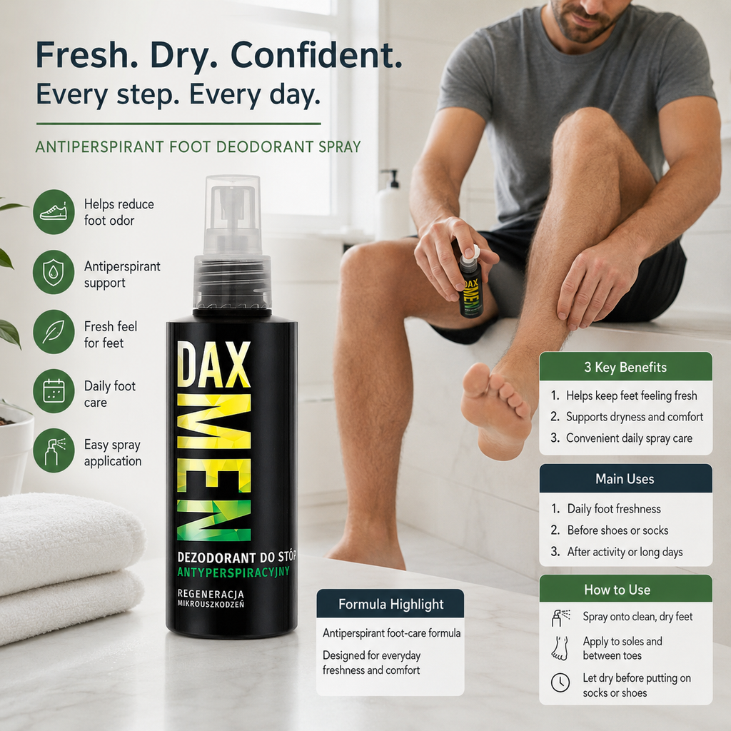 DAX MEN Foot Deodorant Antiperspirant Spray