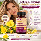 DEVA wegański olej z wiesiołka tłoczony na zimno z GLA omega-6 90 kapsułek vegan