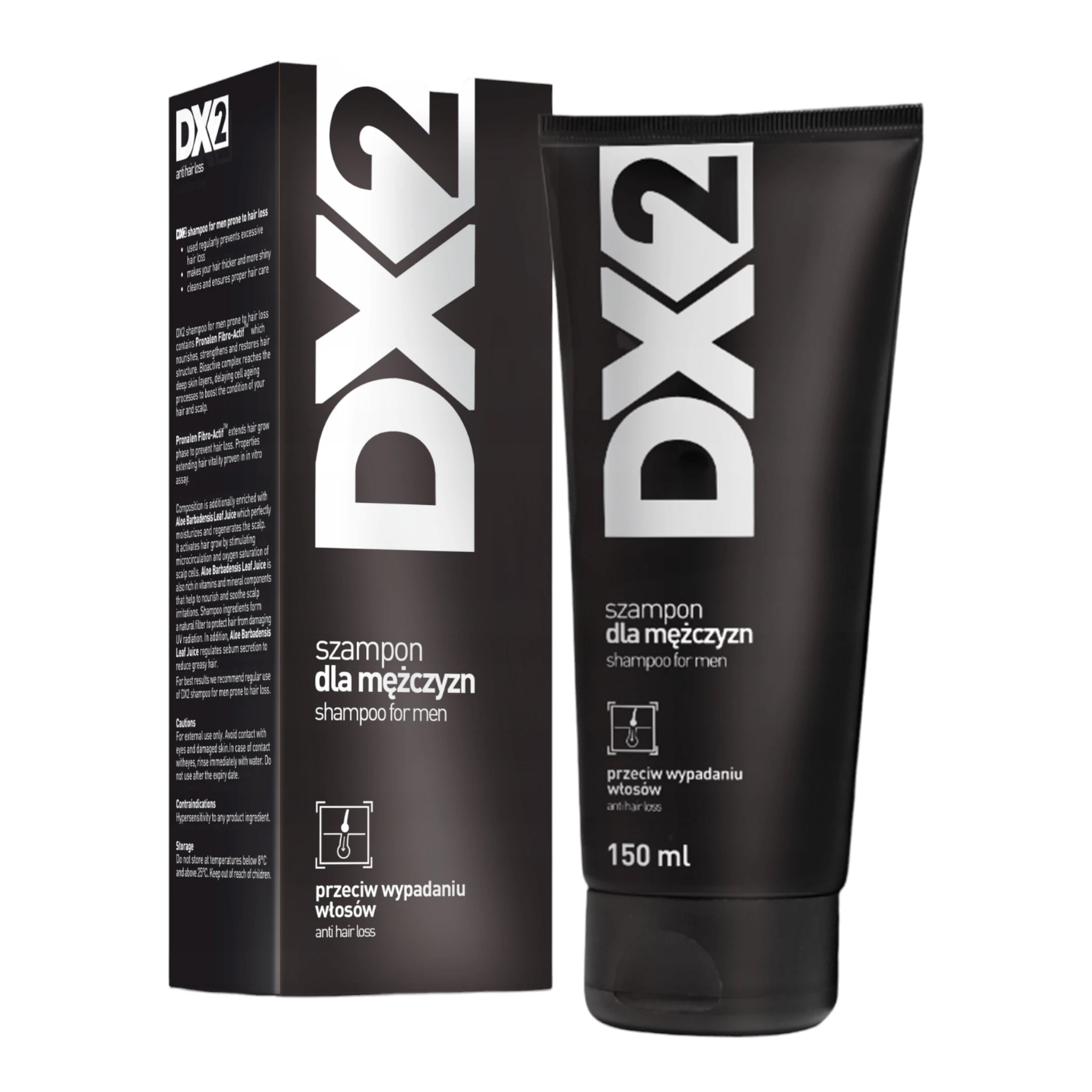 DX2 men’s anti-hair loss shampoo 150ml for thinning weakened hair and scalp care