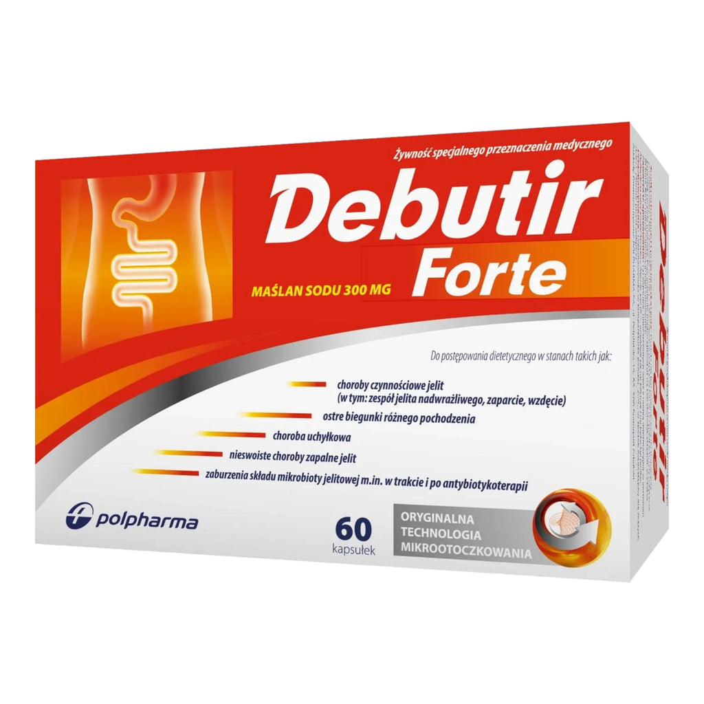 Debutir Forte 300mg Sodium Butyrate Gut Health 60 Capsules