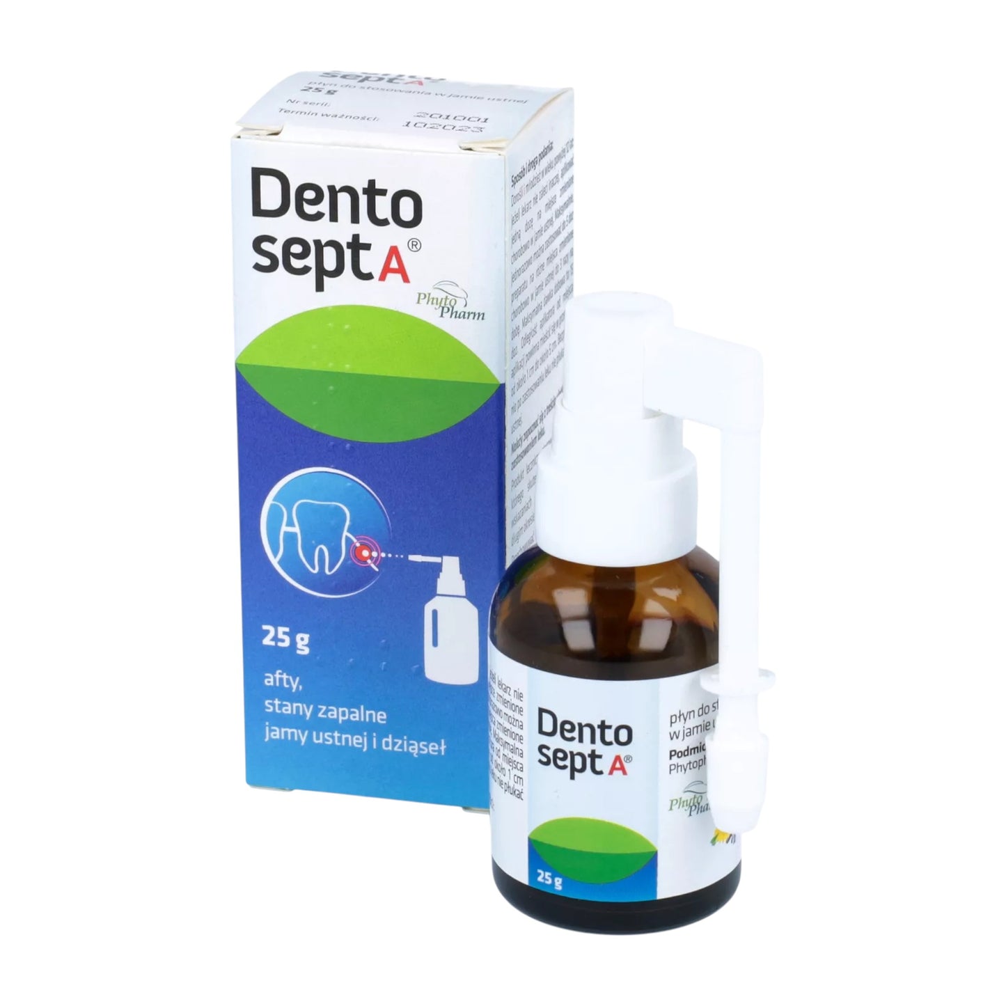 Dentosept A Spray 25g Herbal Oral Spray for Aphthae Gum Inflammation and Mouth Irritation bottle