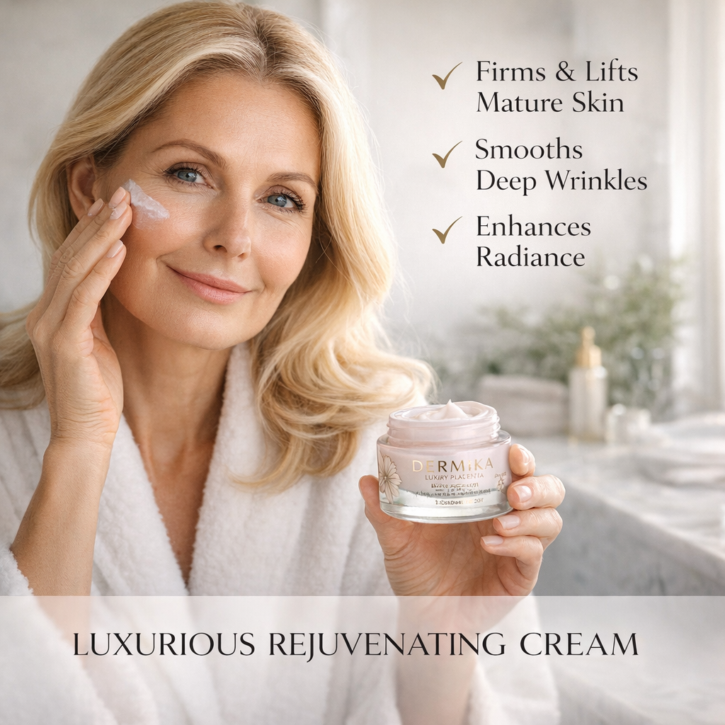 Dermika Luxury Placenta 70+ Firming and Smoothing Face Cream Day and Night 50 ml benefits
