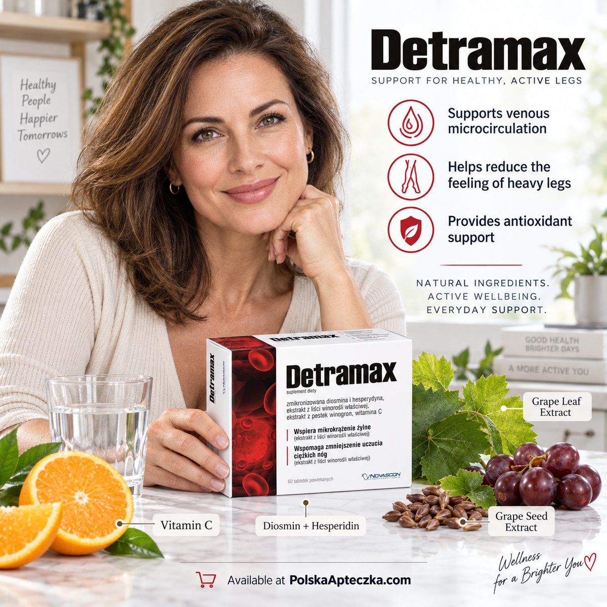 Detramax Diosmin & Hesperidin Circulation Support 60 Tablets Lifestyle