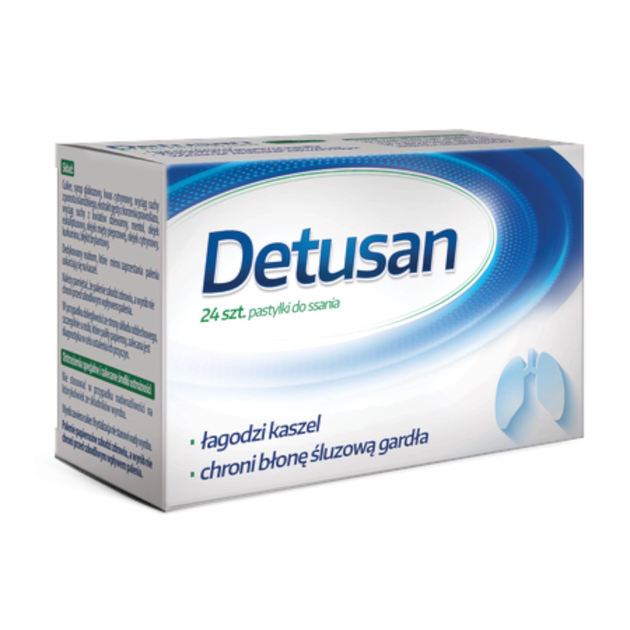 Detusan 24 lozenges for dry cough and throat protection box