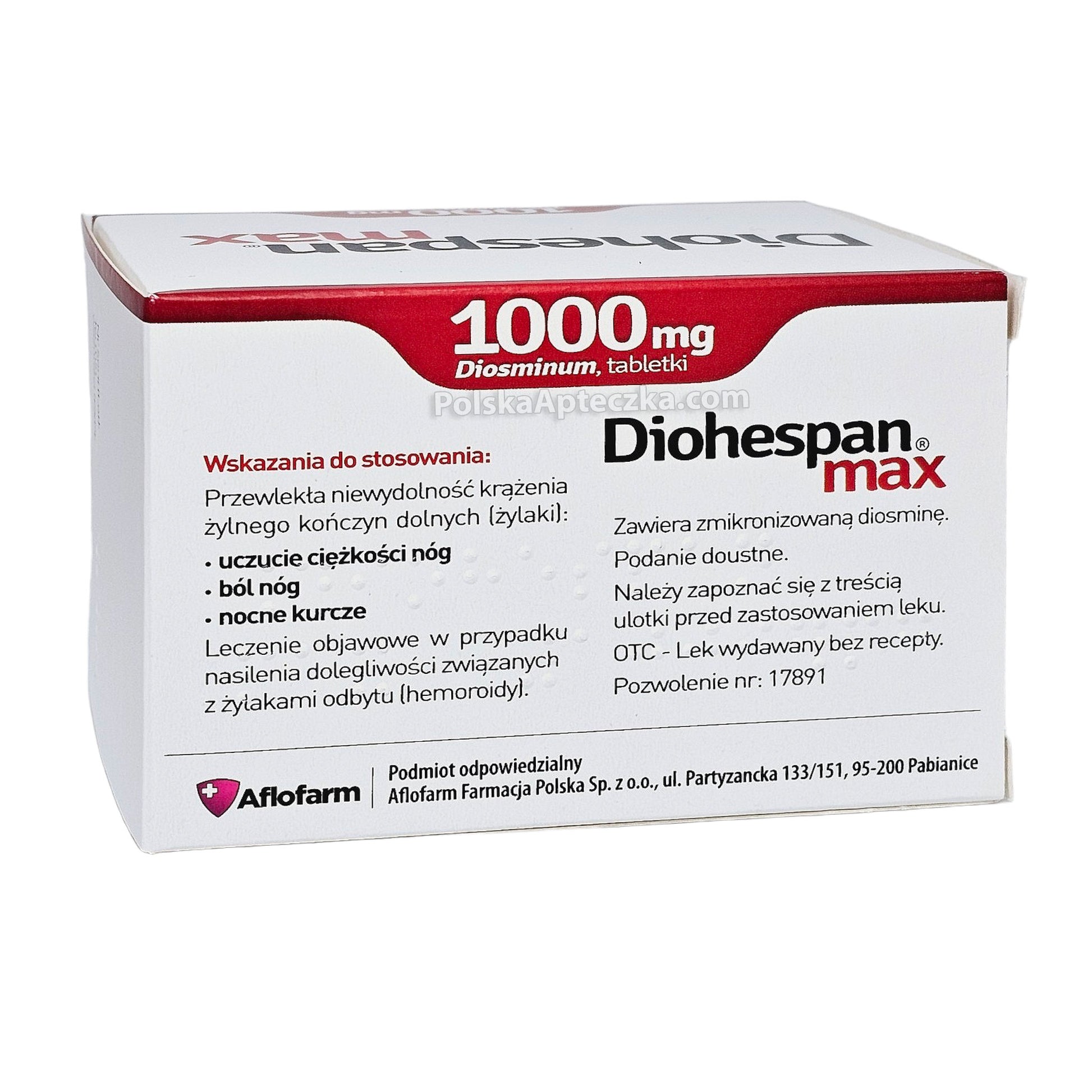 Diohespan Max 1000mg box 60 tablets for vein circulation support back