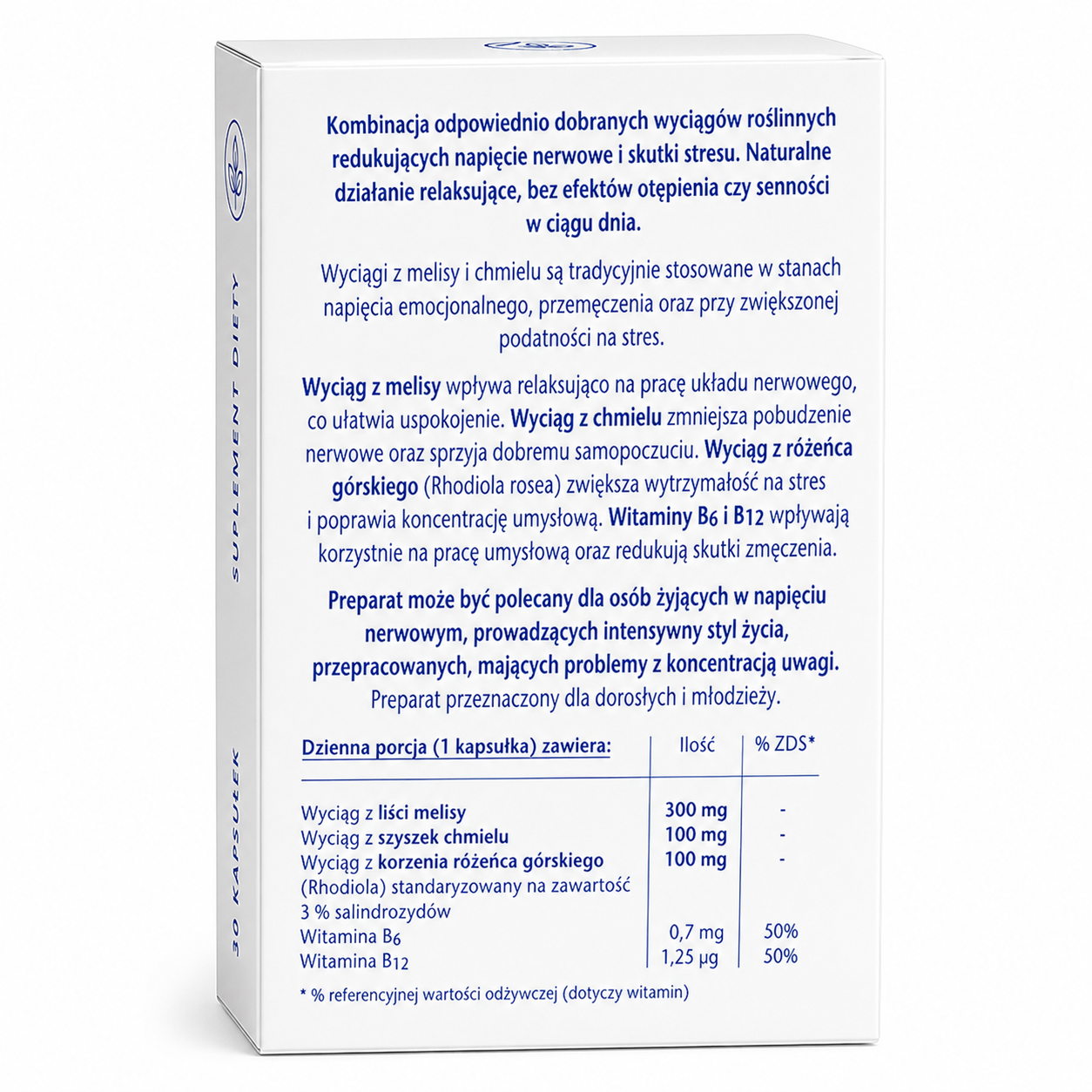 Doppelherz Aktiv Calm Support Stress Relief Capsules 20 Count Ingredients