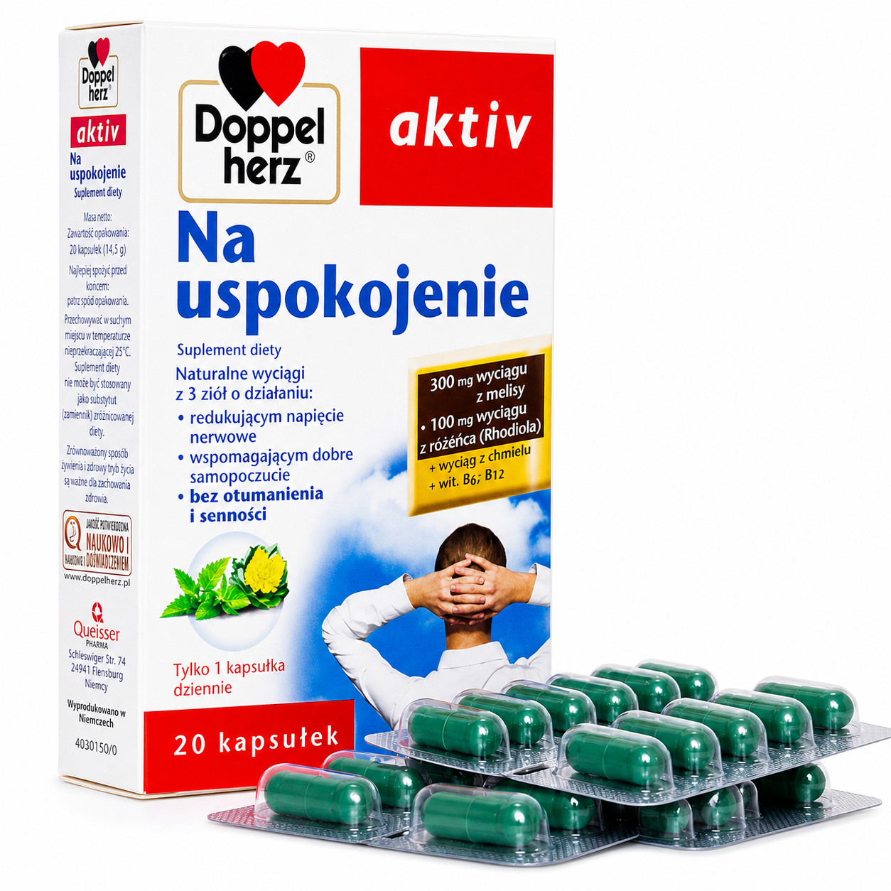 Doppelherz Aktiv Calm Support Stress Relief Capsules 20 Count blisterpack
