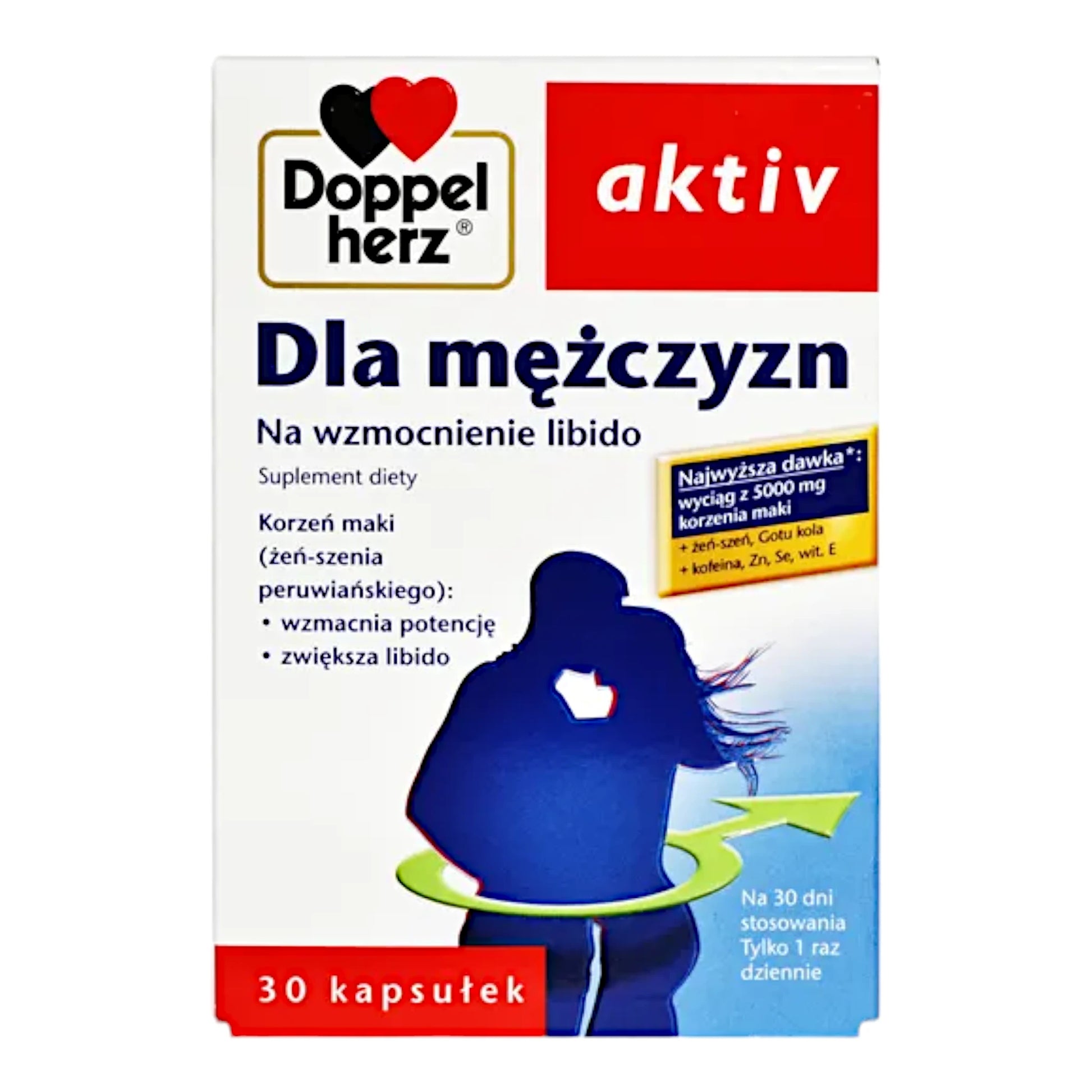 Doppelherz Aktiv Dla Mężczyzn suplement na libido i potencję 30 kapsułek