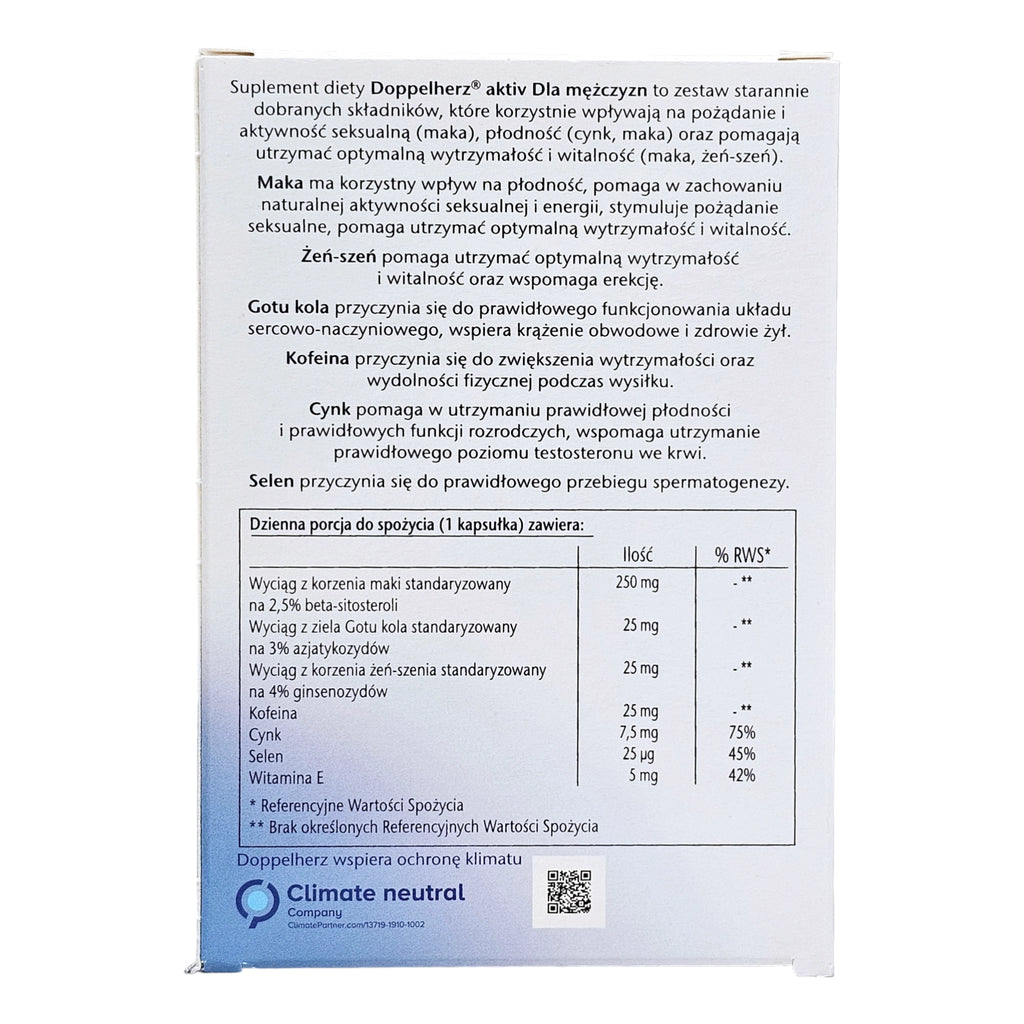 Doppelherz Aktiv dla mężczyzn 30 kapsułek - Apteczka | Proton Nutrition