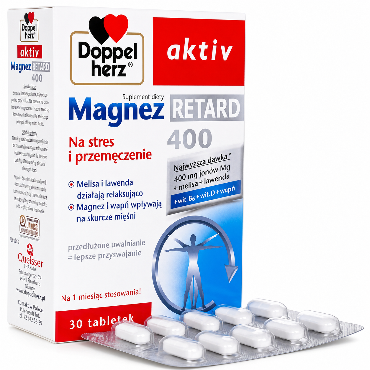 Doppelherz Magnesium Retard 400mg Stress & Fatigue Support 30 Tablets blisterpack