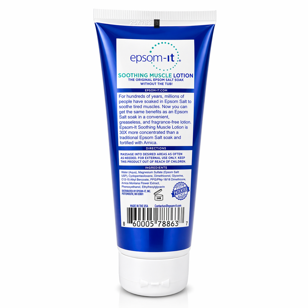 Epsom It Muscle Lotion Magnesium Arnica Pain Relief Lifestyle Ingredients tube back