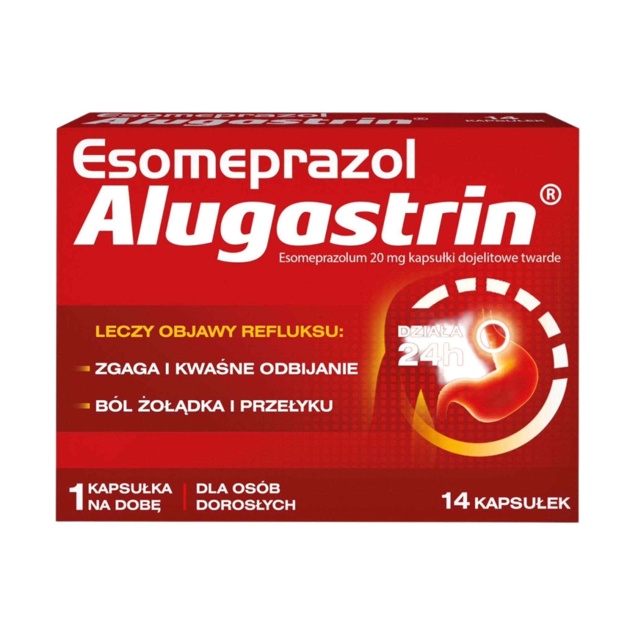 Esomeprazol Alugastrin 20mg Delayed-Release Capsules 14 Capsules