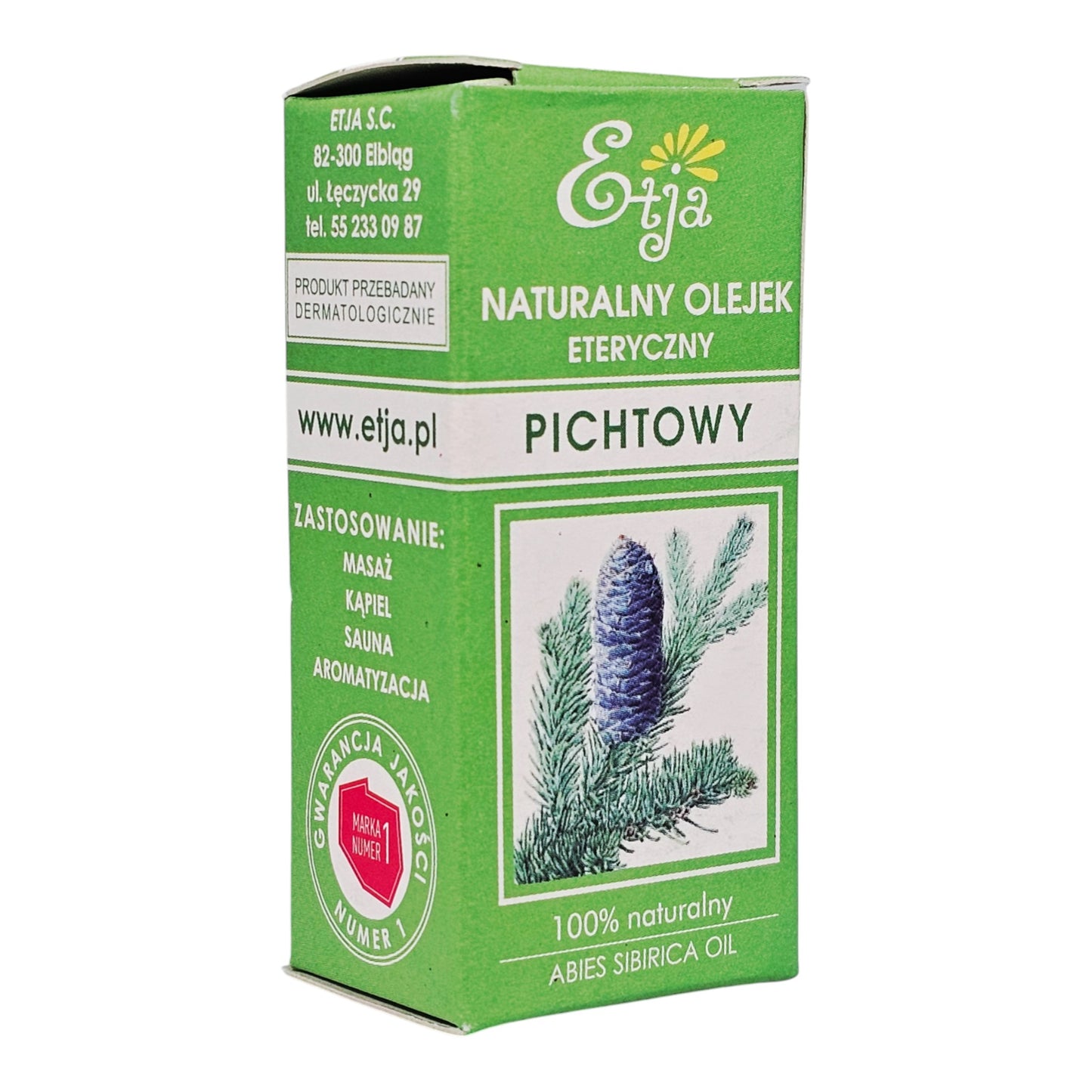 Etja Natural Siberian Fir Essential Oil Olejek Pichtowy 10ml side