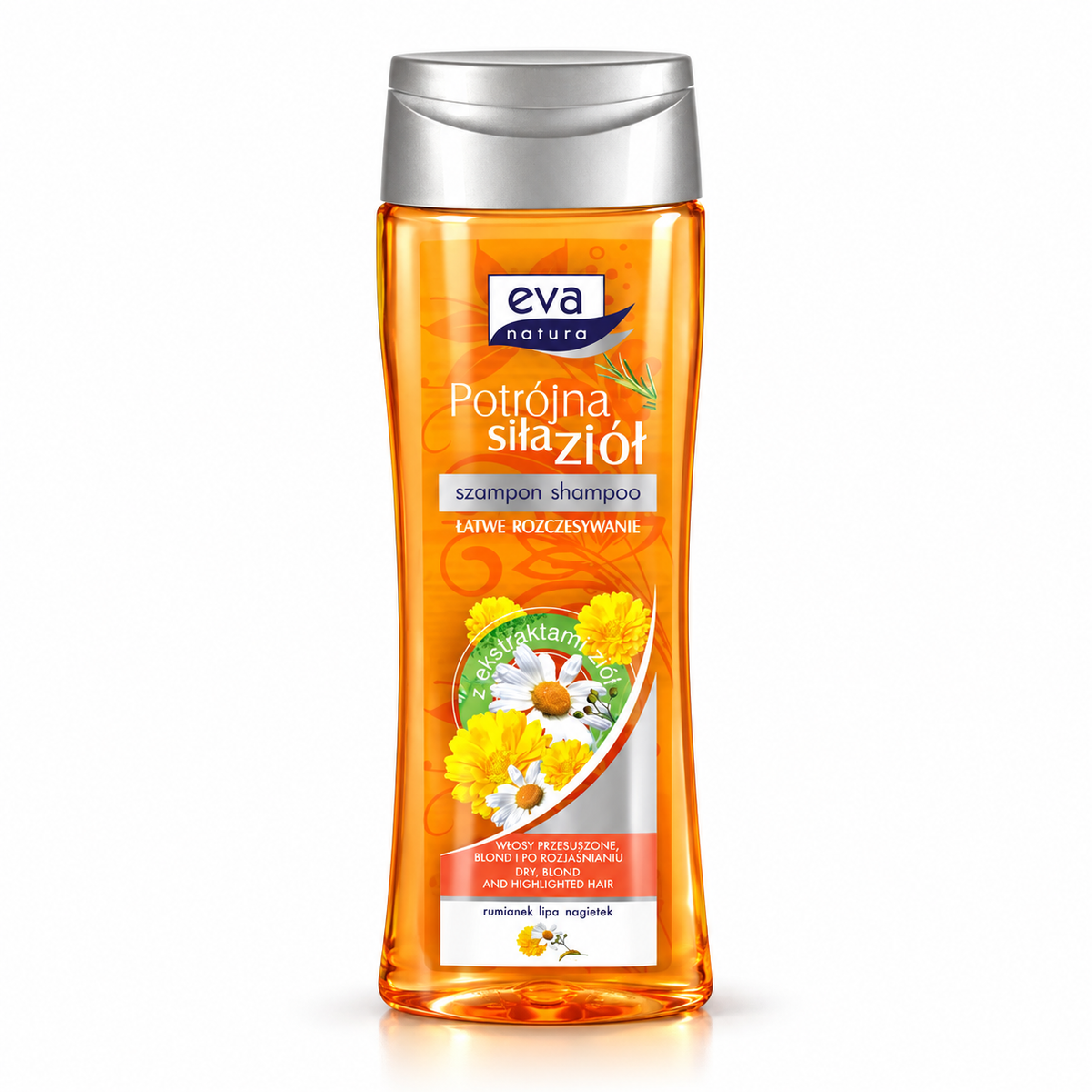 Eva Natura Triple Power of Herbs Shampoo Chamomile Linden & Calendula 400 ml – Dry Blonde Hair