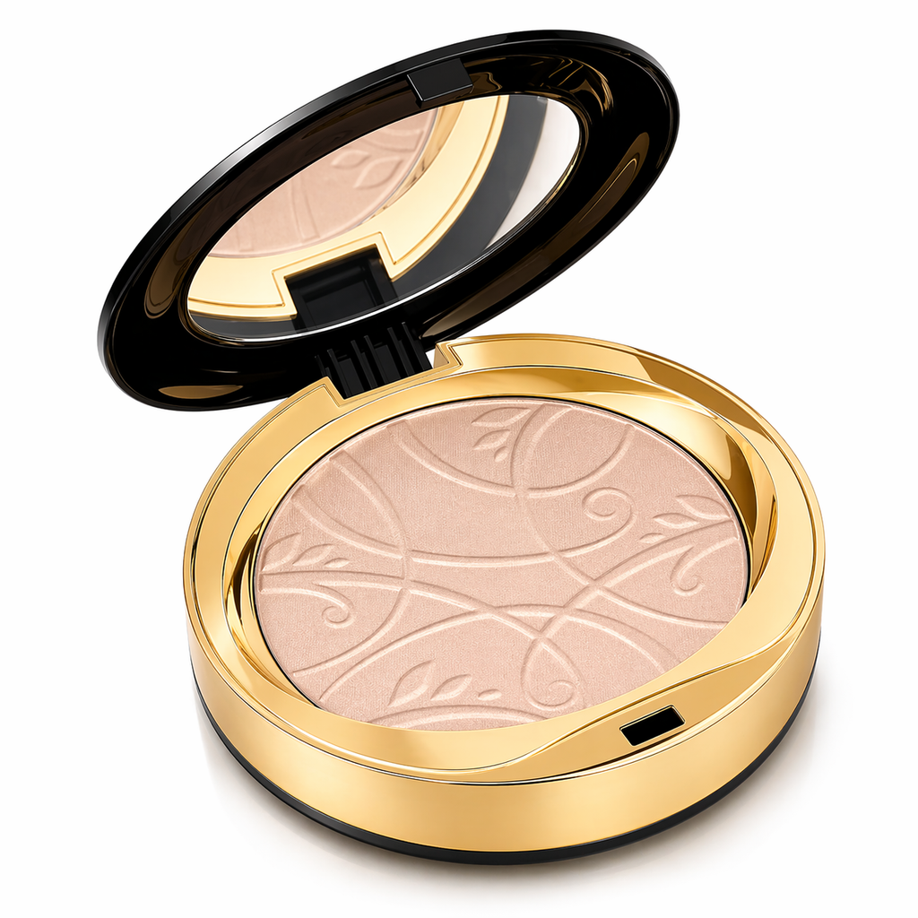 Eveline Celebrities Beauty pressed powder Natural No 22 matte compact gold case