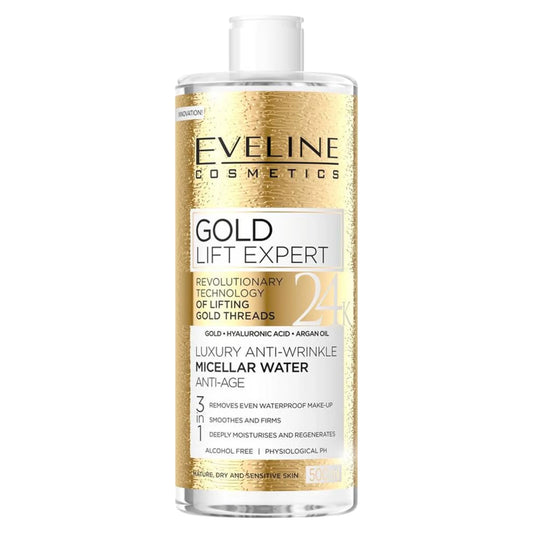 Eveline Cosmetics Gold Lift Expert 24k Luxury Anti-Wrinkle Micellar Water, 500ml