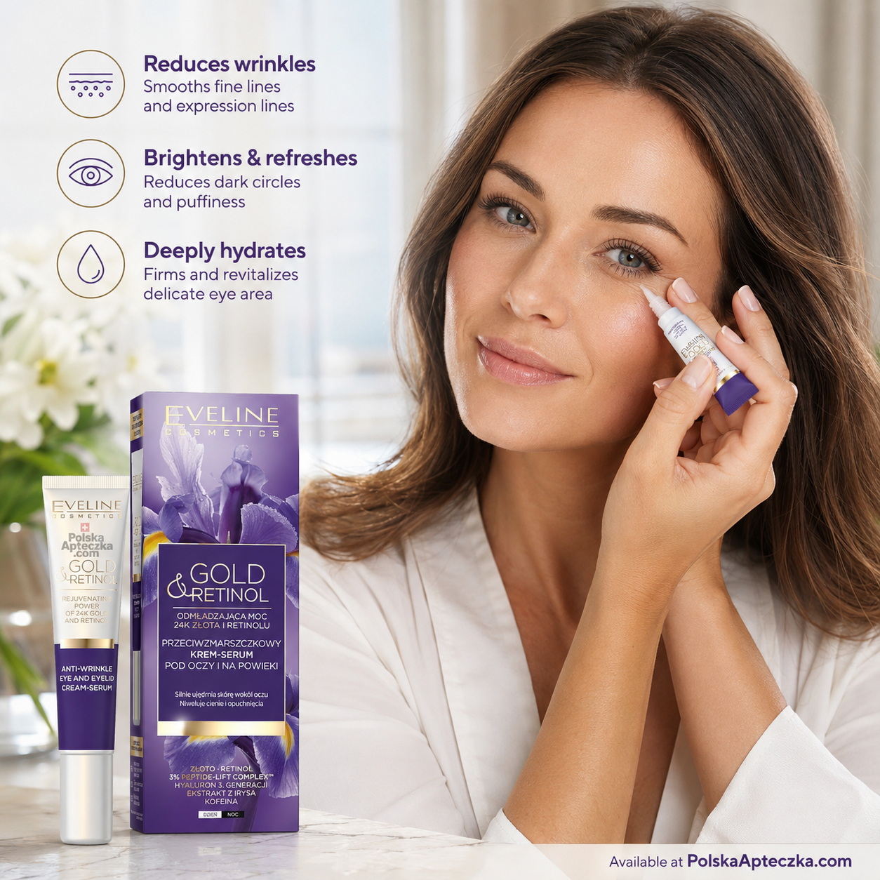 Eveline Gold & Retinol Anti-Wrinkle Eye Cream-Serum 20ml lifestyle