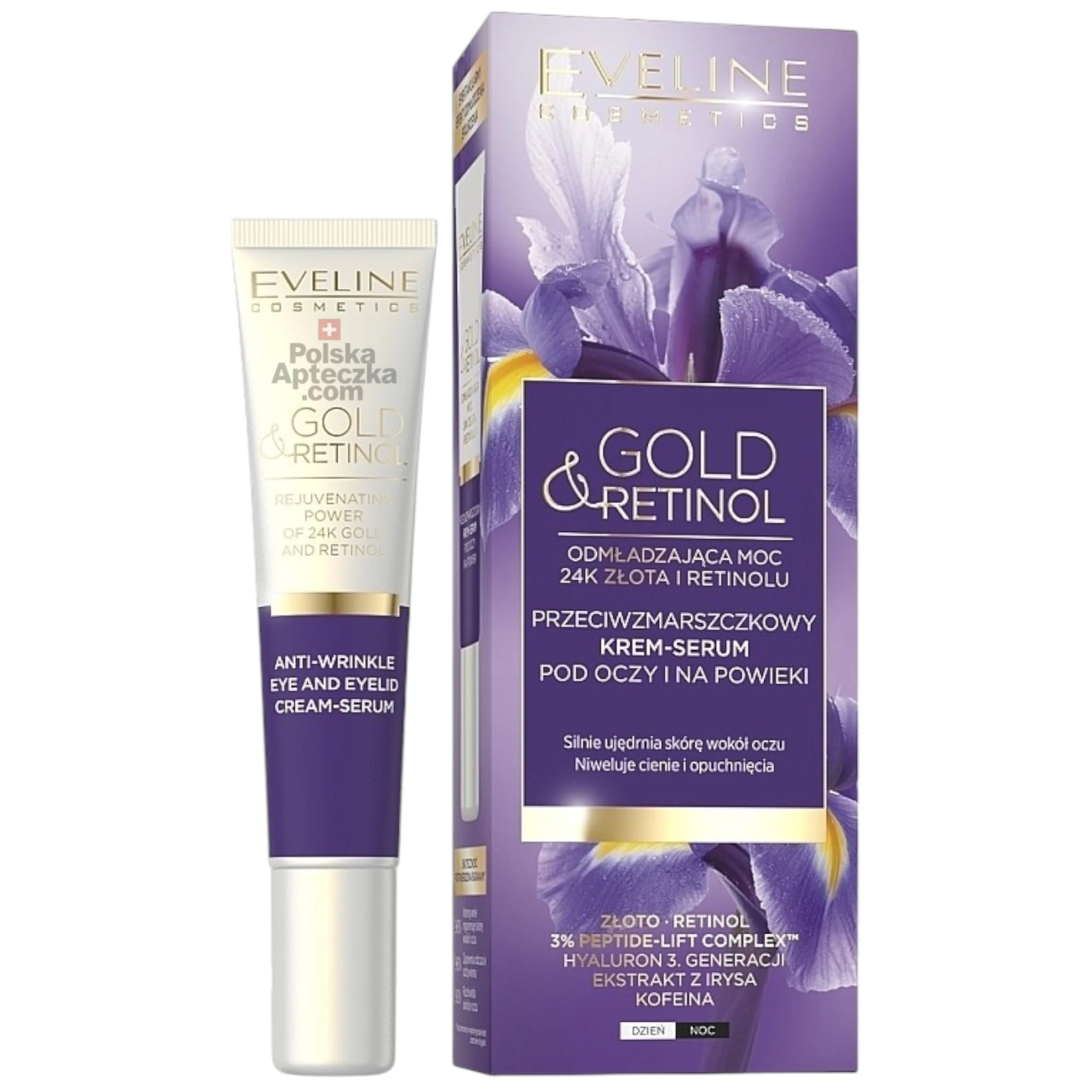 Eveline Gold and Retinol Anti-Wrinkle Eye and Eyelid Cream-Serum 20ml