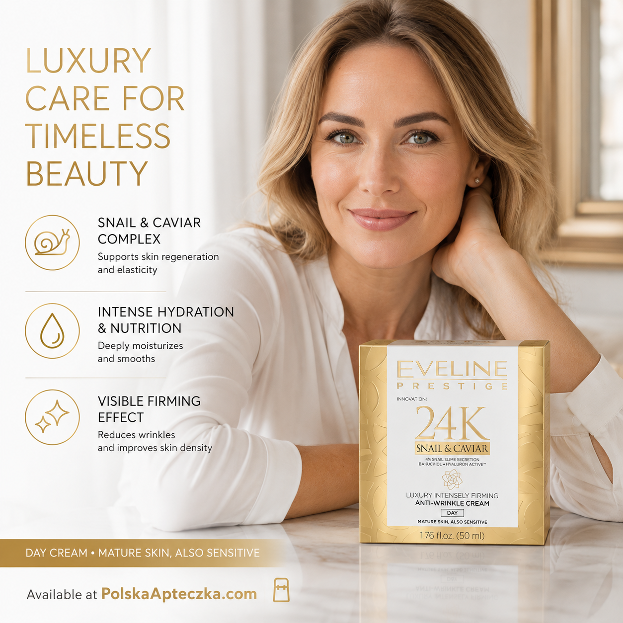 Eveline Prestige 24K Snail & Caviar Day Cream 50ml lifestyle