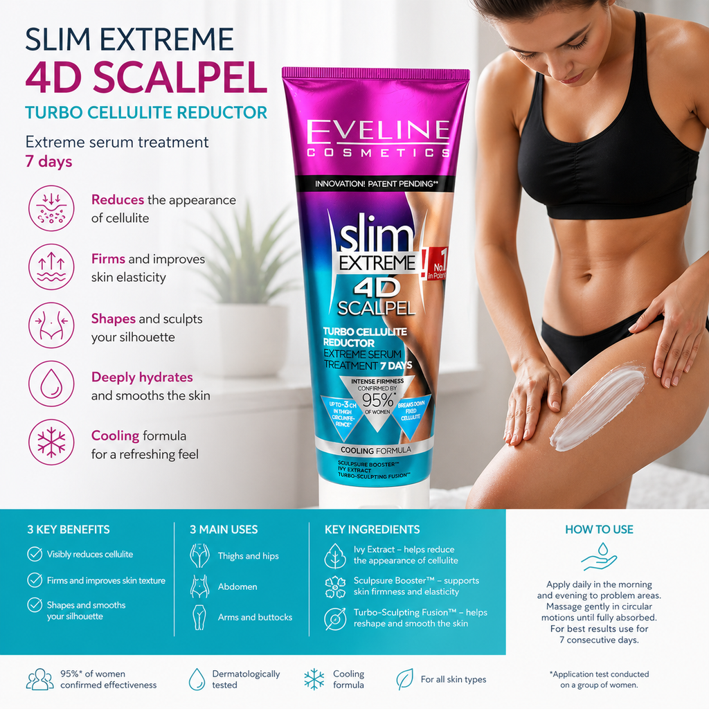 Eveline Slim Extreme 4D Scalpel cellulite cooling serum body firming benefits