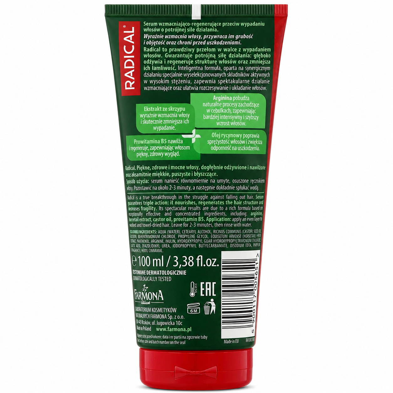 Farmona Radical Hair Serum for Weak & Falling Hair 100ml Ingredients