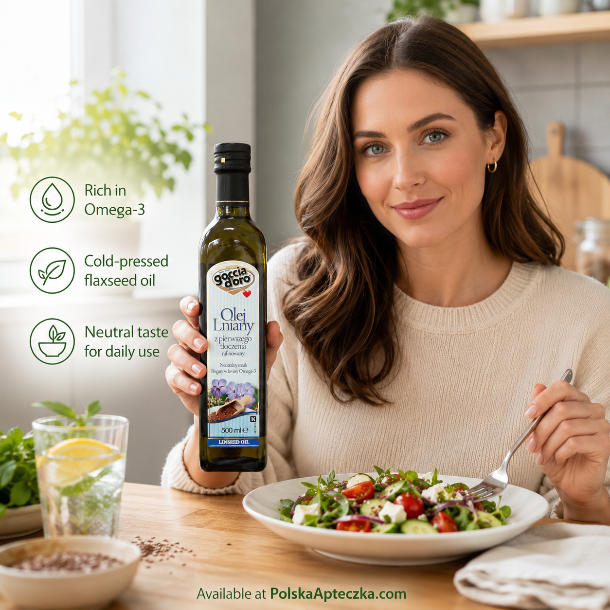 Flaxseed Oil Rich in Omega-3 500ml Goccia d’Oro Lifestyle