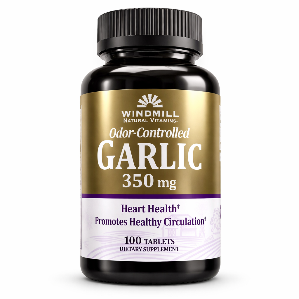 Garlic 350mg Odor-Controlled Heart & Circulation Support Tablets 100 Count