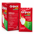 Gripex Hot Zatoki 12 sachets European cold flu and sinus congestion relief hot drink medicine side