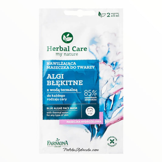 Herbal Care maseczka do twarzy Algi Błękitne nawilżająca z wodą termalną 2x5ml