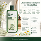 Herbal Care Chamomile Shampoo Blonde Bleached Hair 330ml Infographic
