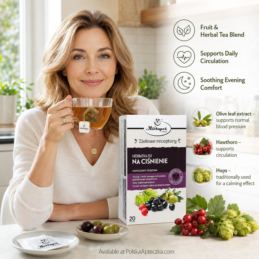 Herbapol Blood Pressure Support Herbal Fruit Tea with Olive Leaf & Hawthorn, 20 Sachets lifestyle