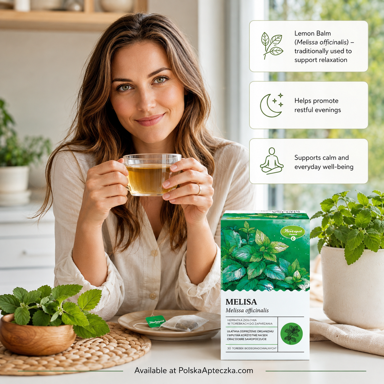 Herbapol Lemon Balm Tea Melissa officinalis 30 Bags Lifestyle