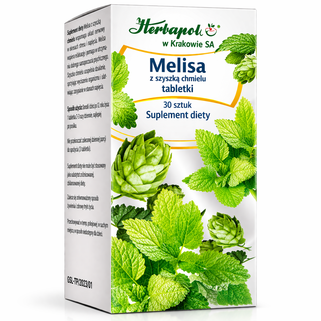 Herbapol Melisa Tablets with Hops Calm Stress Sleep Aid