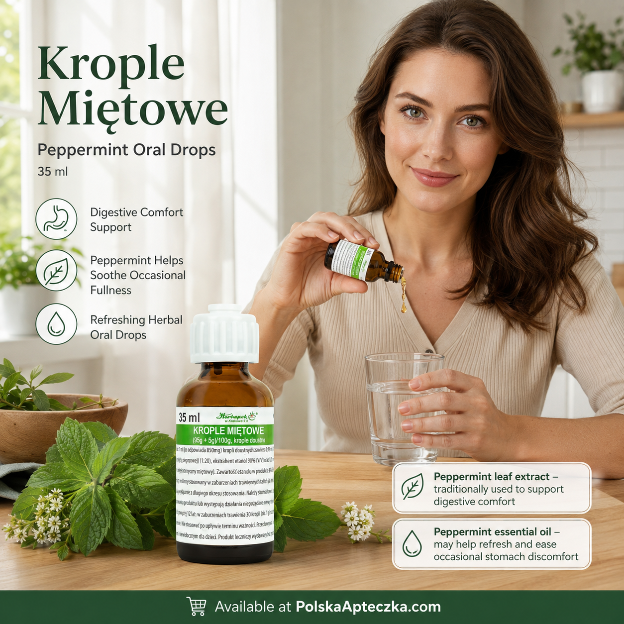 Herbapol Peppermint Drops 35 ml Lifestyle Krople Mietowe