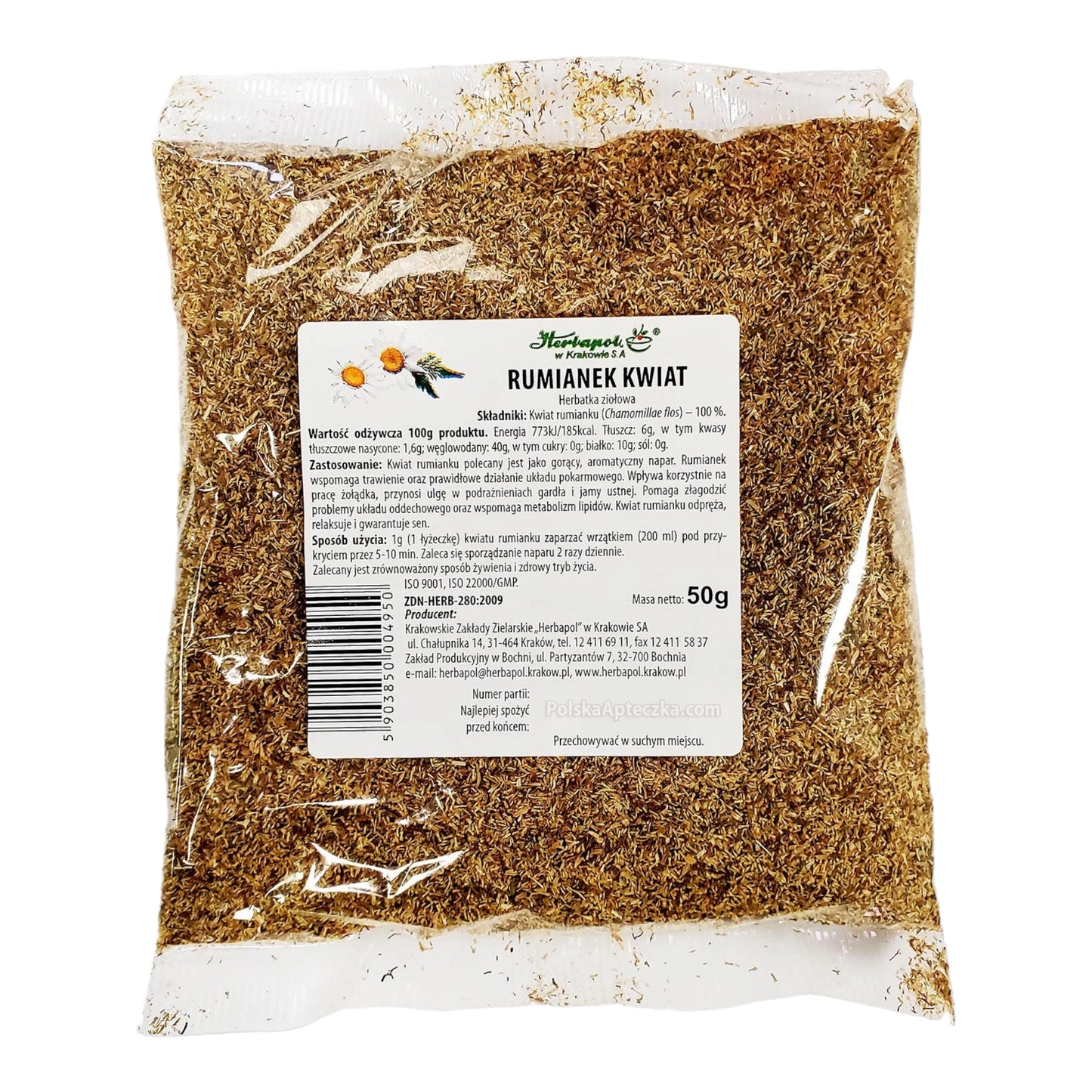 Herbapol Rumianek Kwiat 50g Chamomile Flower Herbal Tea for Relaxation and Digestion