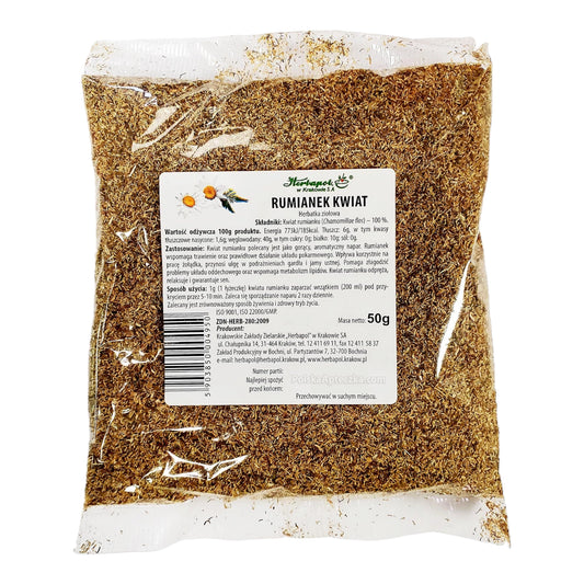 Herbapol Rumianek Kwiat 50g Chamomile Flower Herbal Tea for Relaxation and Digestion