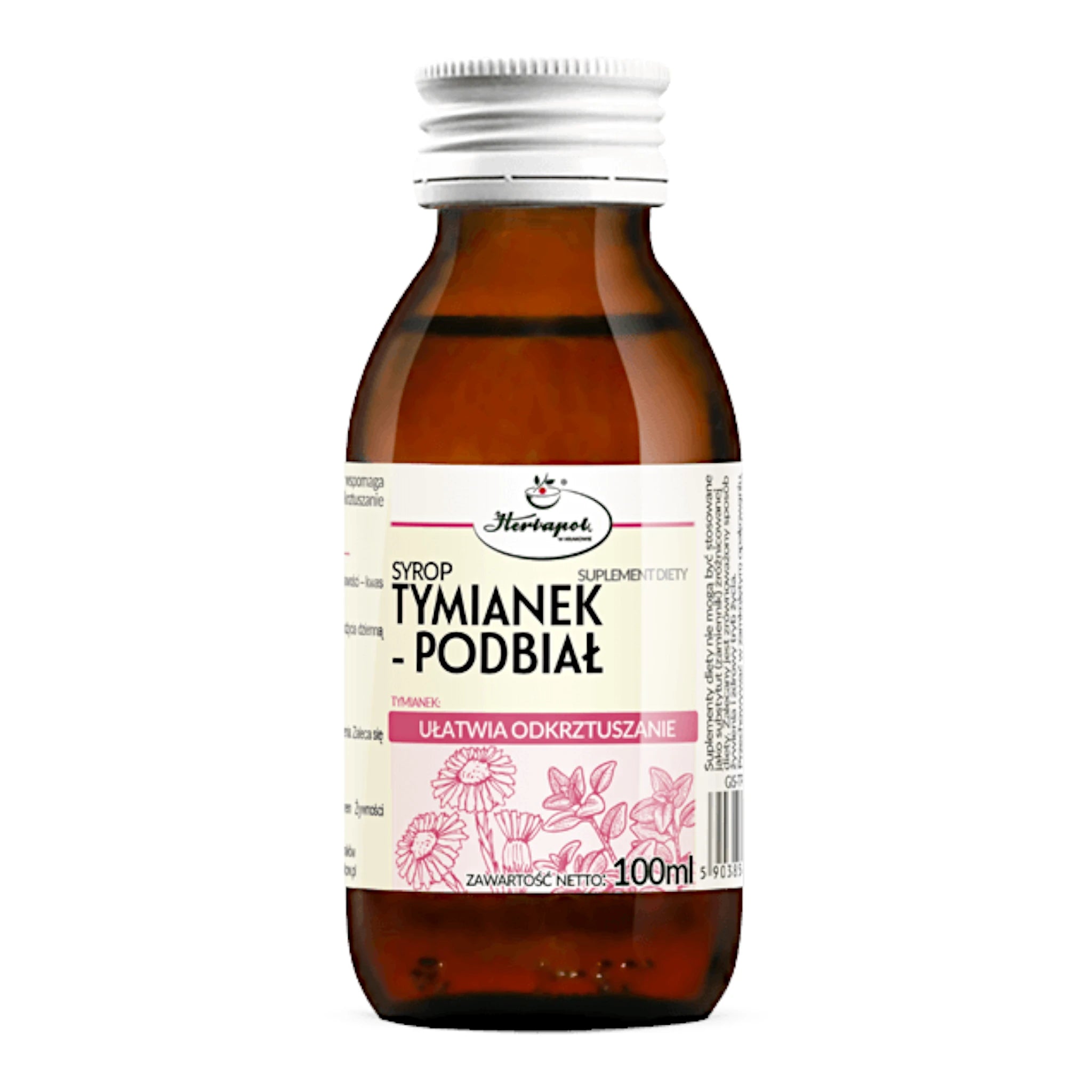 Herbapol Tymianek Podbiał herbal syrup 100ml for throat and respiratory support