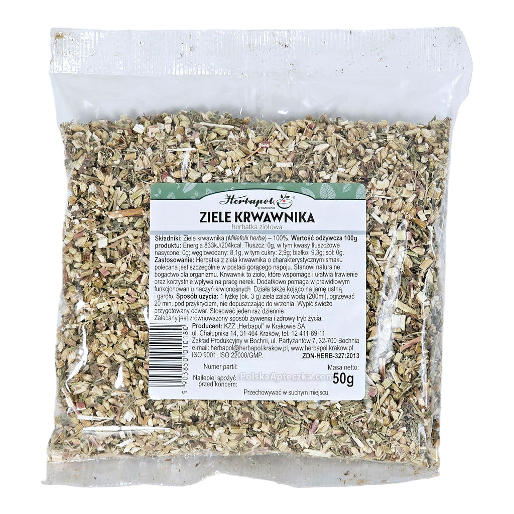 Herbapol Yarrow Herb Tea 50 g 100 percent Achillea millefolium loose herb for digestion kidney circulation and throat support