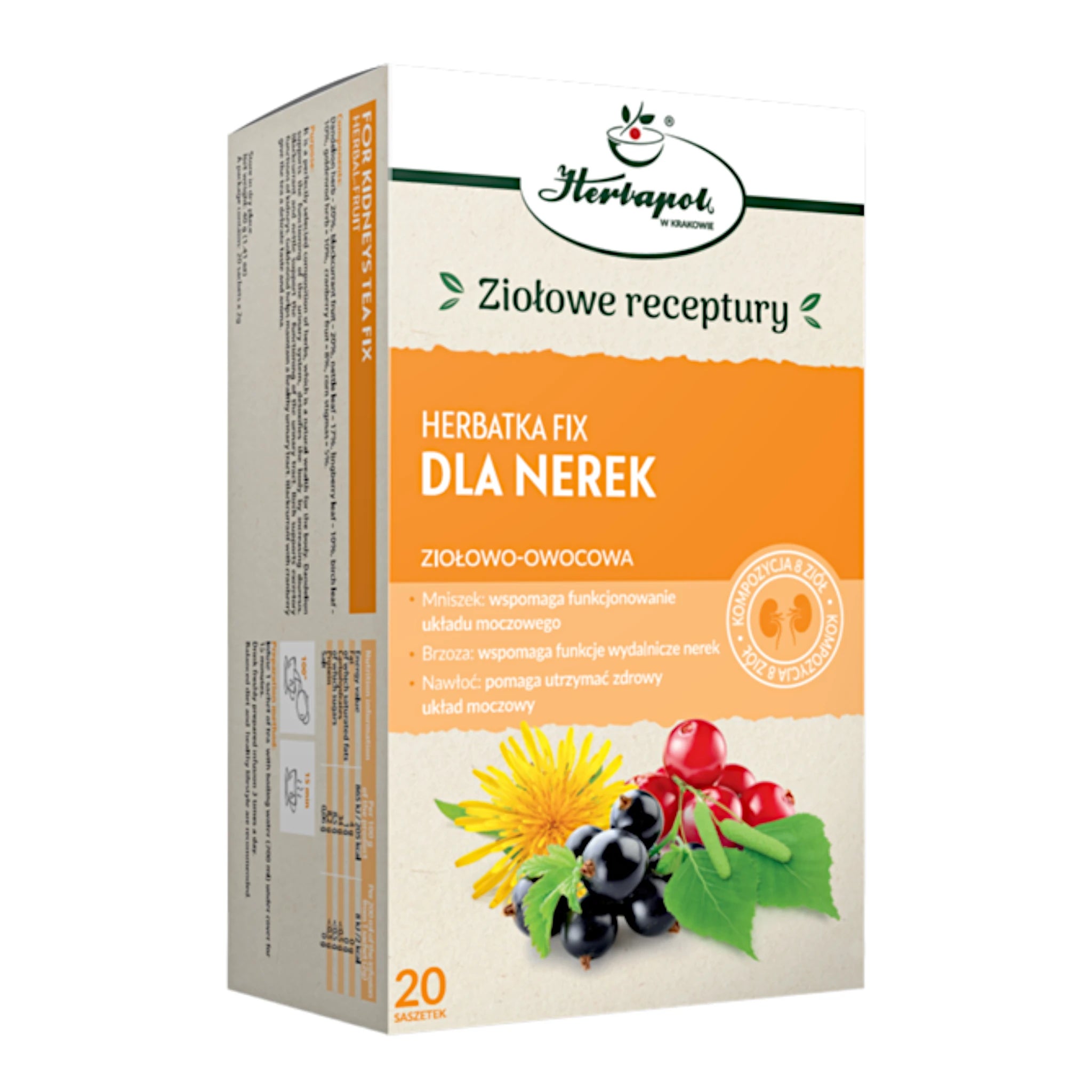 Herbatka Fix Dla Nerek Herbapol kidney support herbal tea 20 bags
