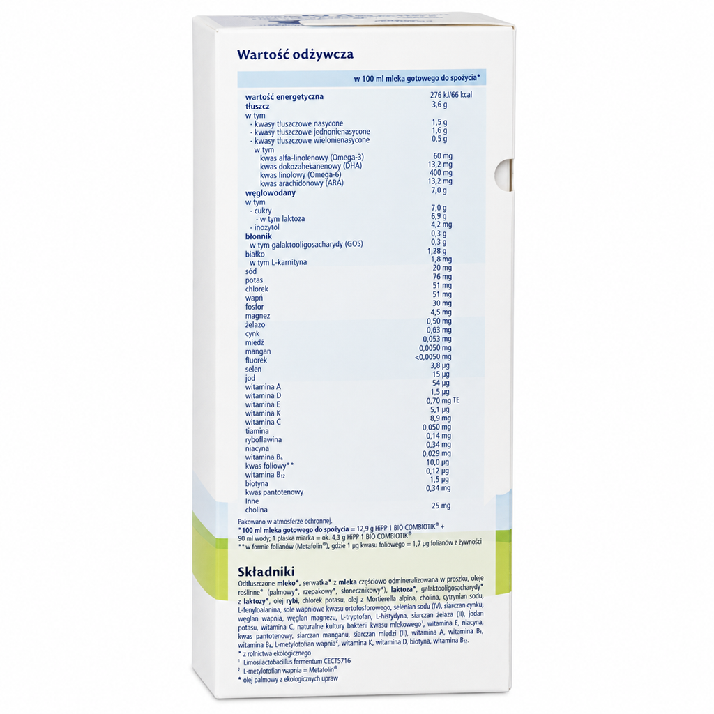 HiPP 1 BIO COMBIOTIK Organic Infant Formula Stage 1 from Birth 550g Ingredients