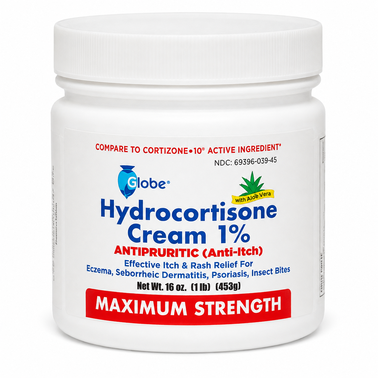 Hydrocortisone Cream 1% with Aloe Vera 16 oz