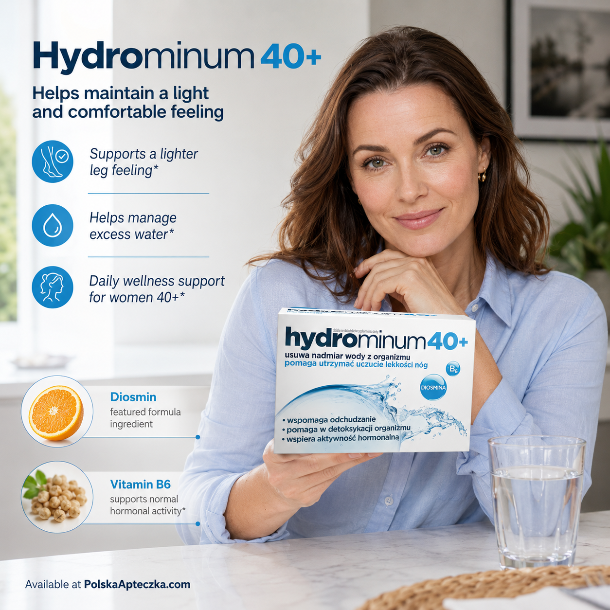 Hydrominum 40+ 30 Tablets - Water Balance & Leg Support Lifestyle