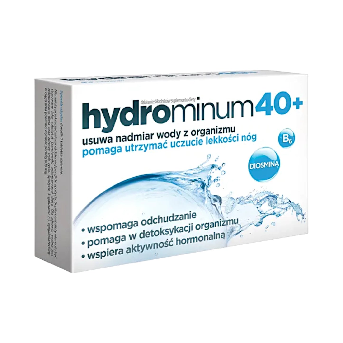 Hydrominum 40+ water retention supplement with diosmin and vitamin B6 for women over 40