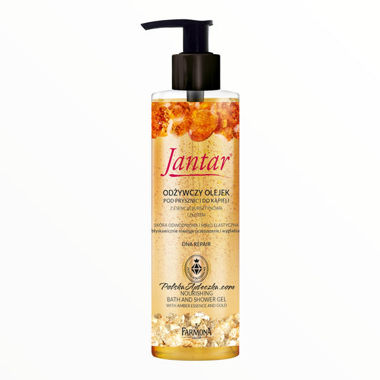 Jantar nourishing shower and bath oil amber essence gold