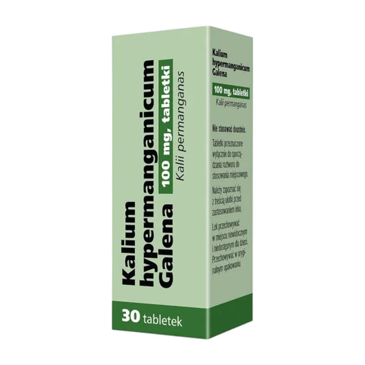 Kalium hypermanganicum Galena 100 mg tablets – nadmanganian potasu, KMnO₄, potassium permanganate