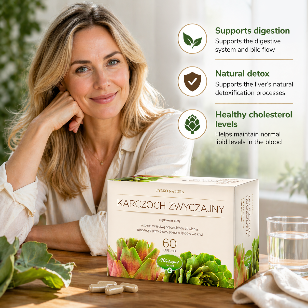 Karczoch zwyczajny artichoke extract capsules 60 herbapol lifestyle