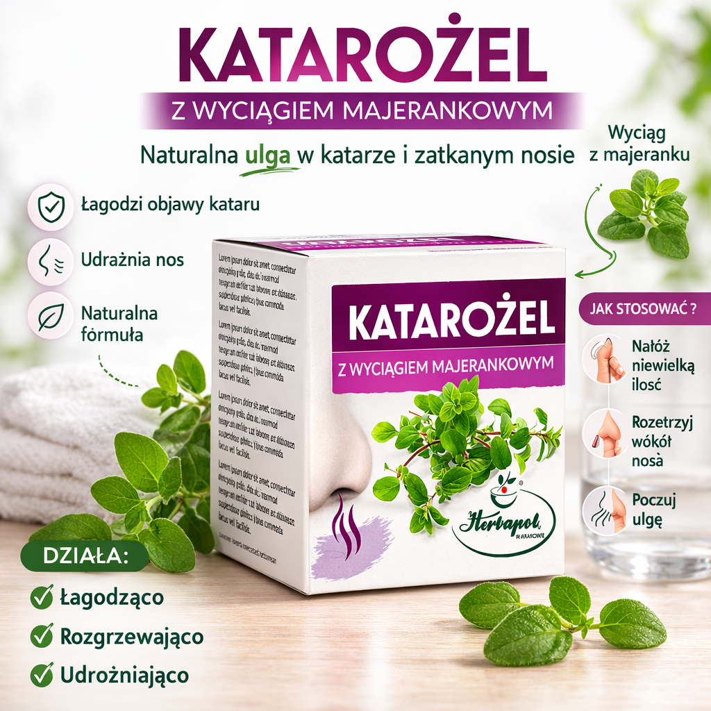 Katarożel Nasal Gel with Marjoram Extract for Dry and Irritated Nose 15g majeranek